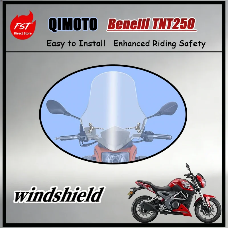 

FOR Transparent Windshield for Benelli BN300 BN302 TNT250 TNT600 Street Bike Accessory Clear Windscreen Motorcycle Part Perfect