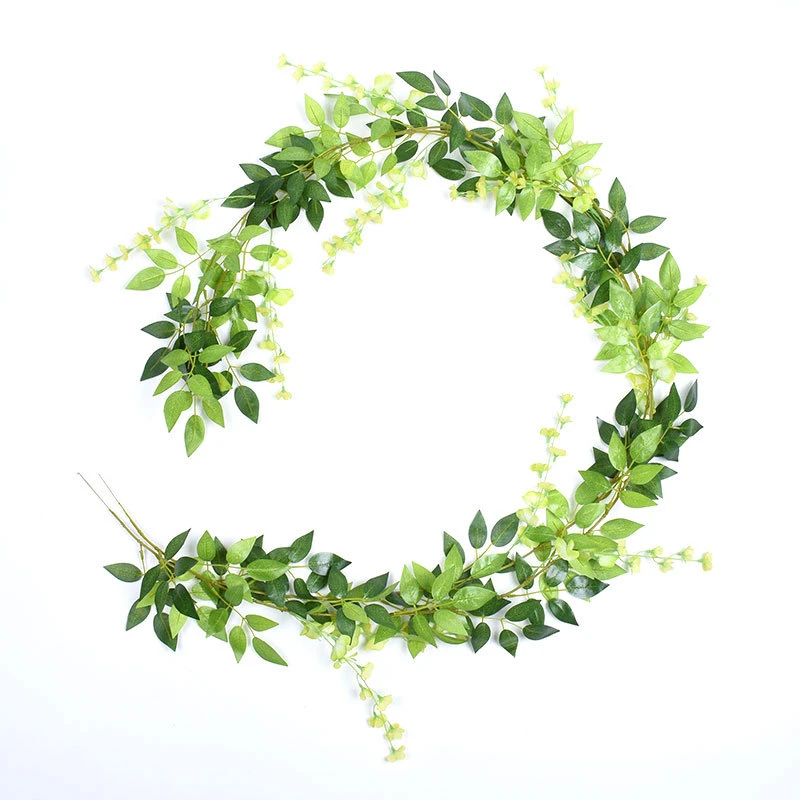 Künstliche Efeu-Pflanze Blumengirlande Raumdekoration Tisch Garten Festival Deko Hochzeitskranz Bogen Wand Innen- und Außenbereich Hof Geschenk – Detail 1