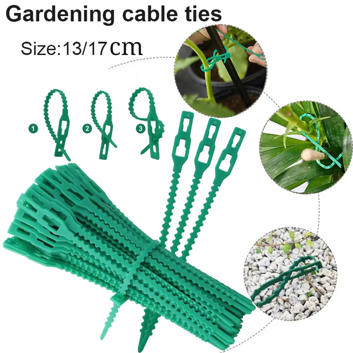 Reusable Garden Cable Ties Plant Vine Tree Shrubs Support Fastener Locking Nylon Adjustable Zipper Cables Ties Organizer Tools