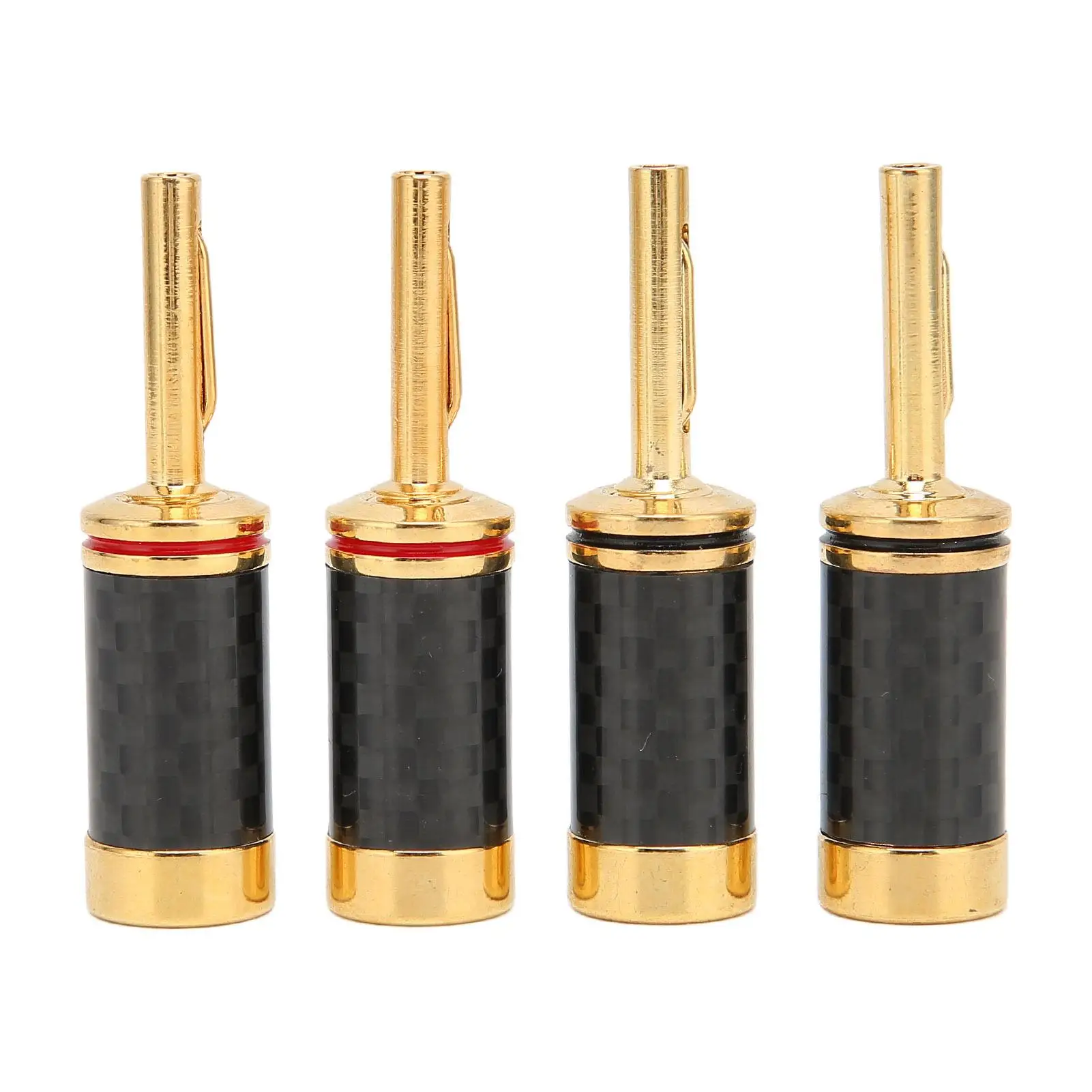 Gold-Plated Brass Banana Plugs - Corrosion-Resistant Speaker Connectors for av Receivers & for amplifiers