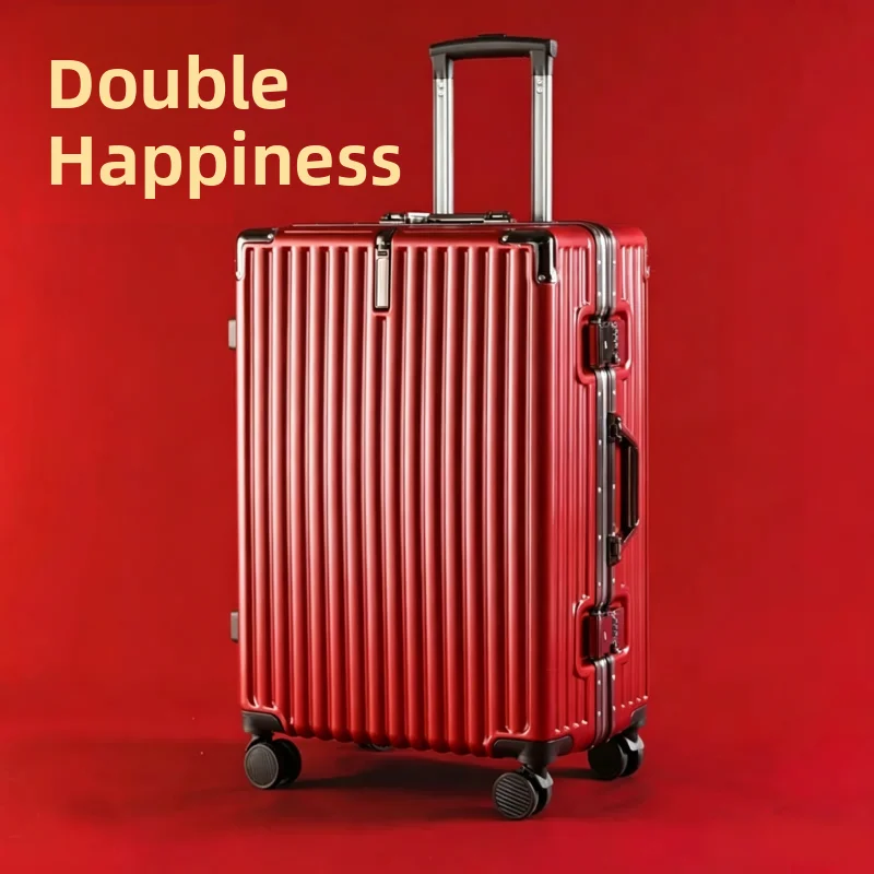 red-wedding-suitcase-20-inch-travel-bag-with-pull-rod-trunk-for-marriage-gift-password-lock-luggage-for-bridegroom-and-bride
