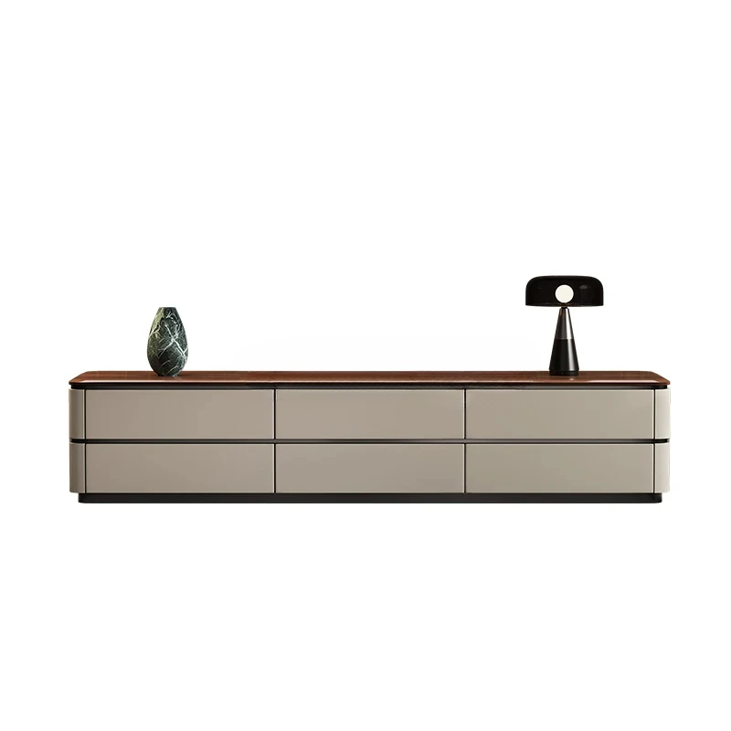 

Итальянский минималистичный шкафчик для хранения, встроенный напольный светильник для гостиной, роскошный шкаф для телевизора из цельного дерева ореха