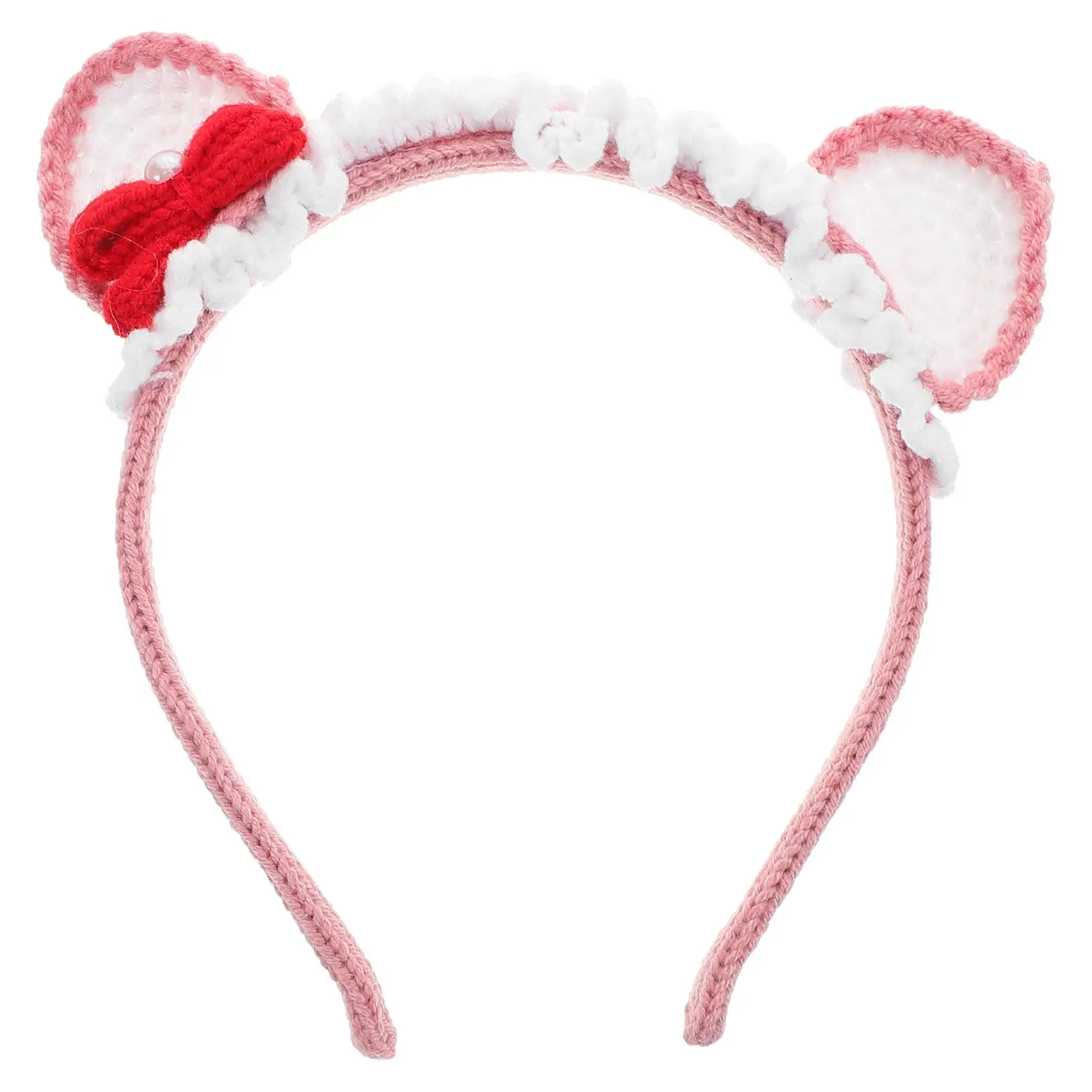 

Crochet Hairband Cat Ears Design Soft Yarn Adjustable Fit For Women Easter Party Wedding Festival Accessories Spring