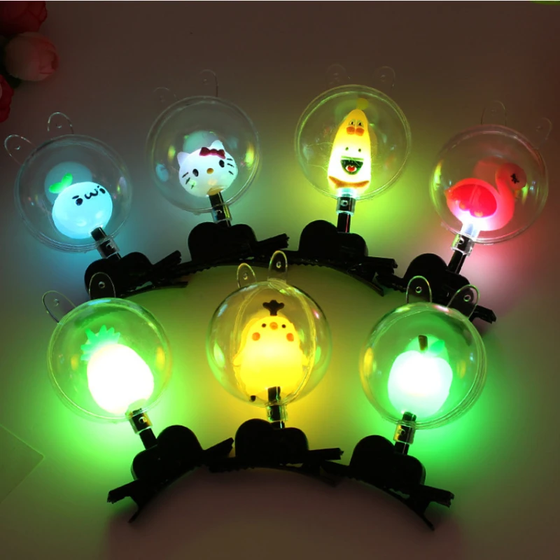 

10pcs LED Flash Bobo Ball Hairpin Halloween Christmas Wedding Small Gift Glow Toys Party Favors Hairpins That Glow In The Dark