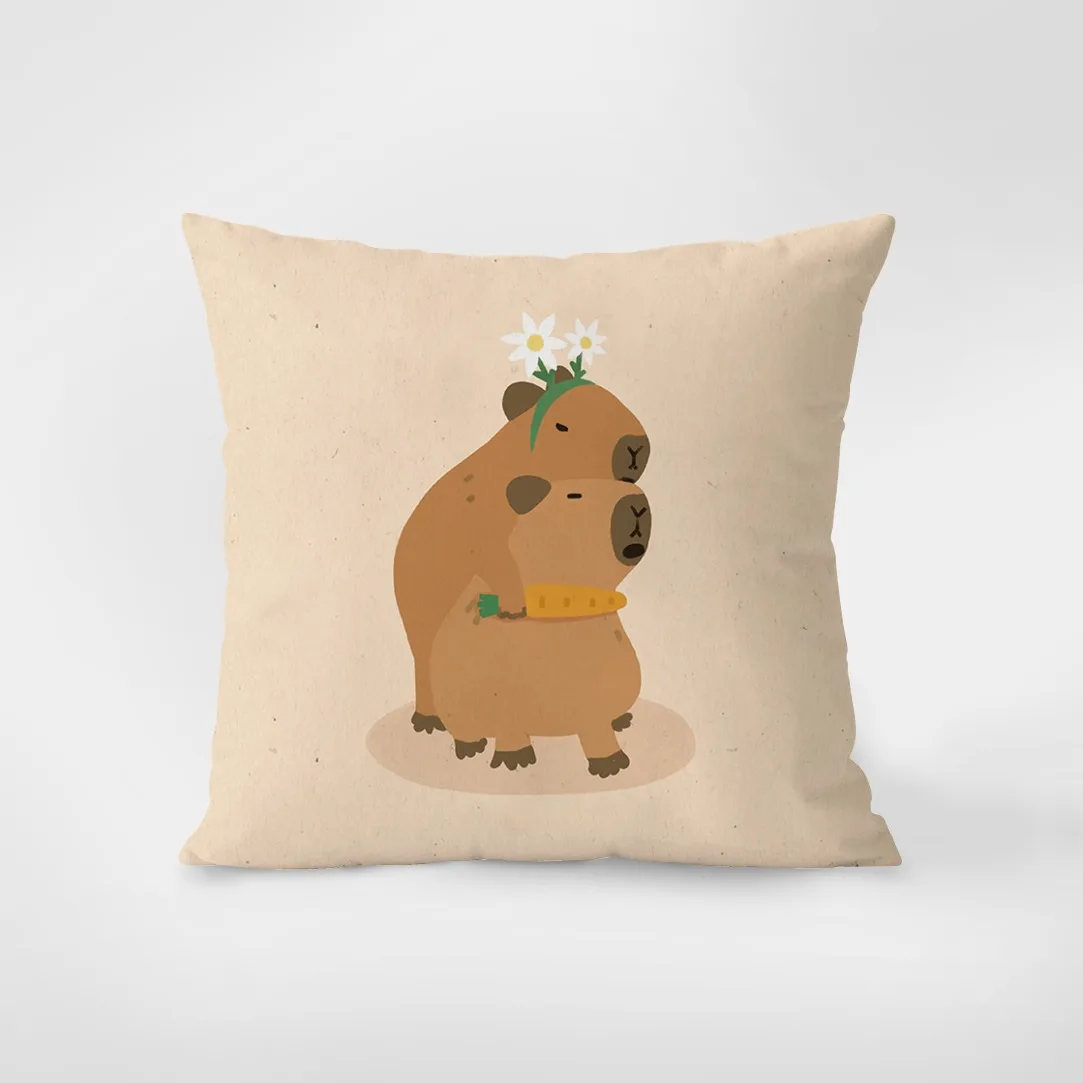 Cute Capybara Pillowcase Dormitory Decoration Office Living Room Sofa Home Pillowcase