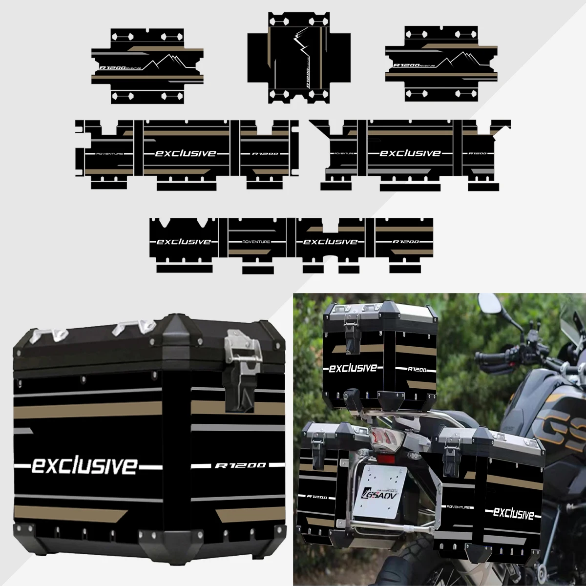 

For BMW R1200GS ADV LC Case Box Sticker Motorcycle Decal Aluminum Box Sticker For BMW Panniers 40 GS R1250GS Adventure