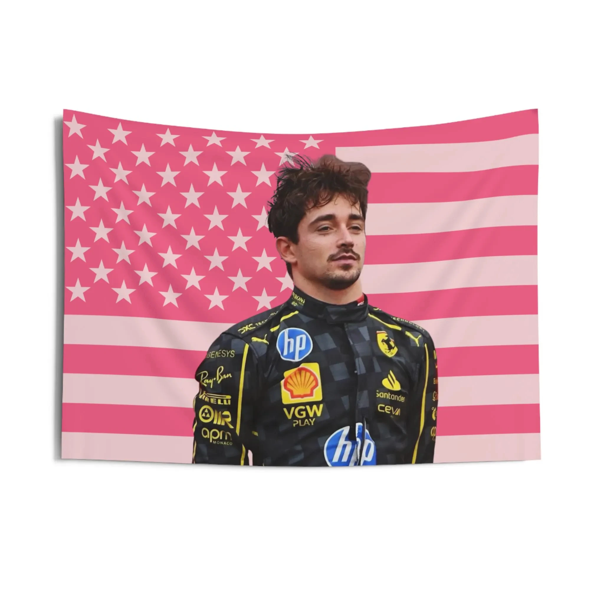 2025 New Hot Selling Lando Norris Pink American Flag Tapestry Men And Women Racing Enthusiasts Bedhead Decoration Background