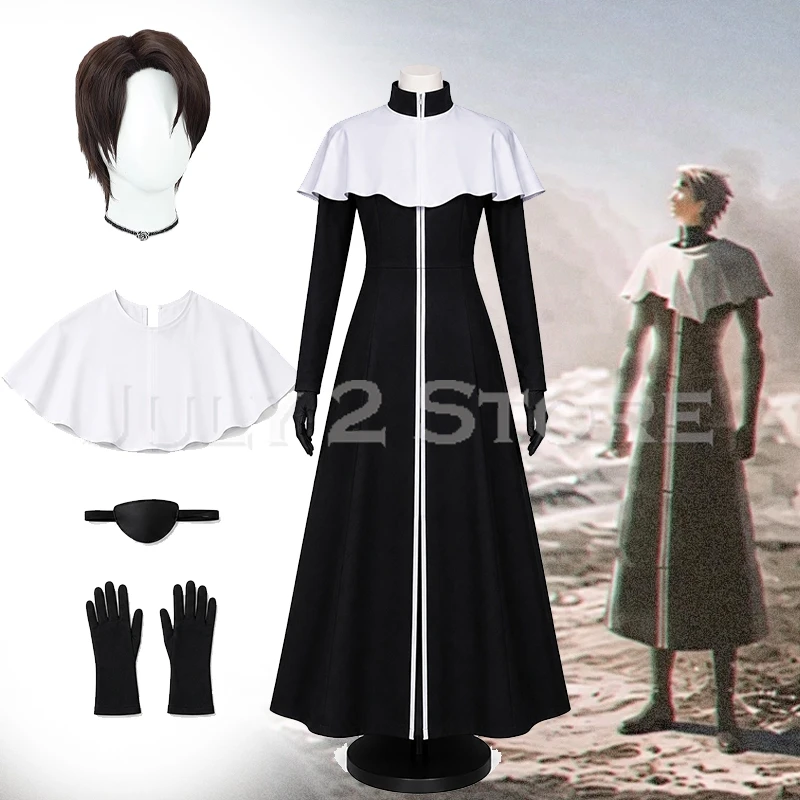 Aizen Sousuke Cosplay Costume wig Cape Anime Manga Clothes Black Robe Halloween Dress Up For Men Fullset Accessoreis Eyepatch - view 2