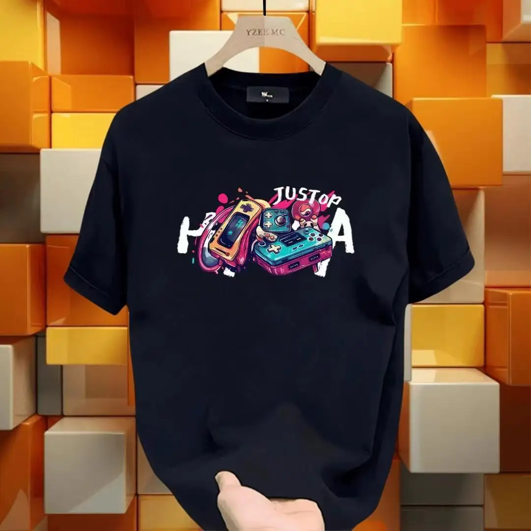 

Новая модная футболка с графическим принтом в виде геймпада, высокое качество, свободный крой, короткий рукав, для мужчин и женщин