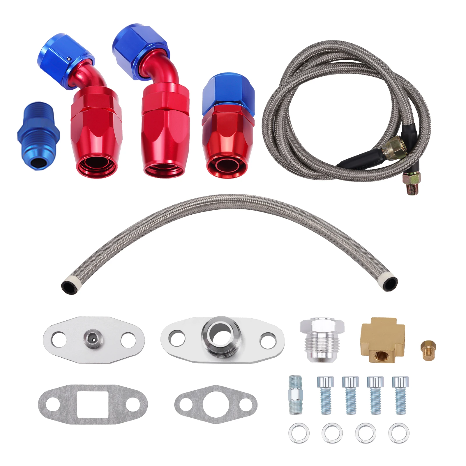 Uni. Kits de ligne d'huile Turbo, ligne de vidange de retour d'alimentation T3 T4 GT35 T70 T66 T25, nouveau t04e