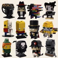 Brickheadz MOC Anime Figures Skeleton Man MJ Alien Edward Kaws Sets Ideas Building Blocks Toys for Children Gifts