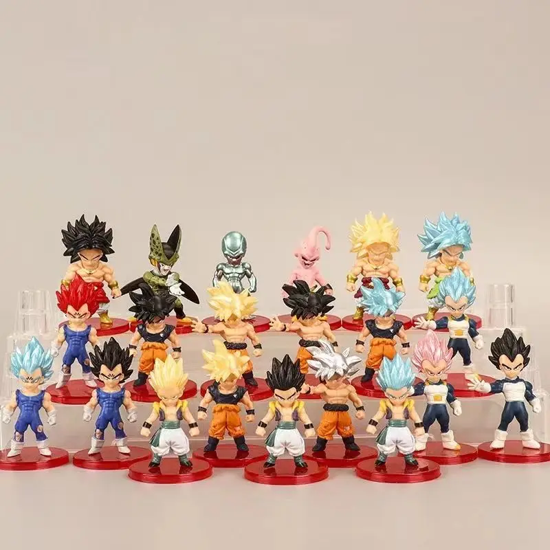 

21Pcs/Set Dragon Ball Z Anime Figure Toys Son Goku Majin Buu Vegeta Frieza Broli Cell PVC Cartoon Model Dolls Birthday Gifts