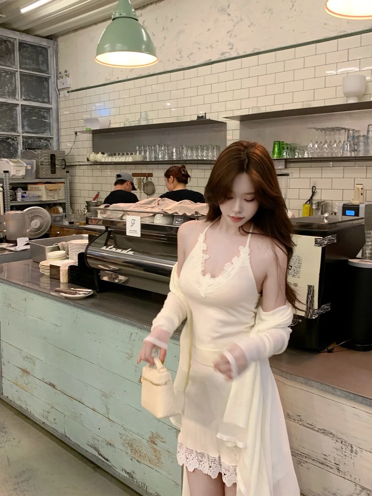 

Комплект из трех предметов: вязаный кардиган, юбка и футболка Pure Desire для женщин, осенний, модный, повседневный, облегающий, сексуальный, элегантный