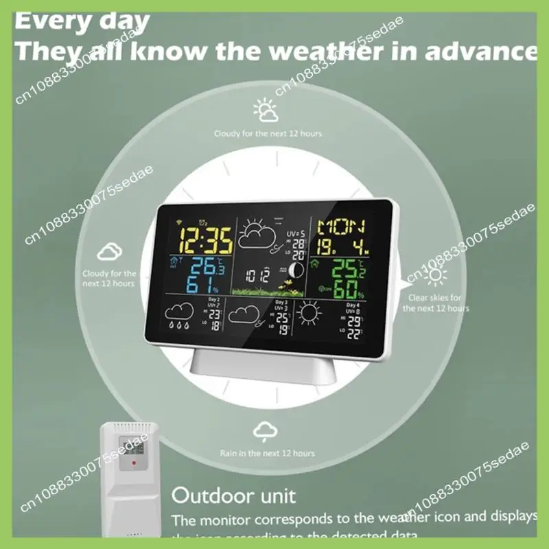 Y19A LCD Weather Station Wireless Digital Thermometer Indoor/Outdoor Thermome Hygrometer With Wireless Outdoorsensor EU Plug Dur