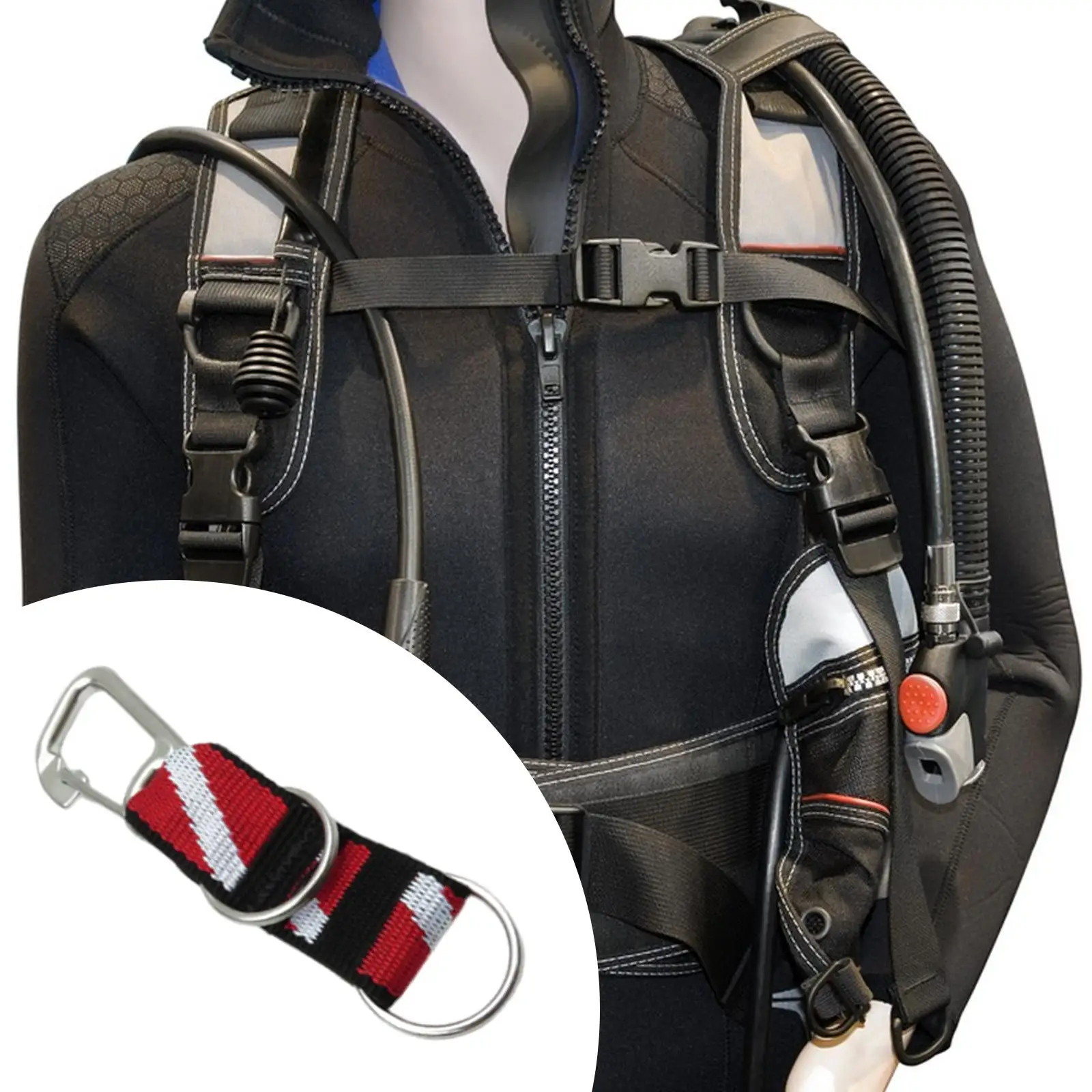 

Scuba Diving Lanyard Clip with D Ring for Snorkeling Diving Secure Camera