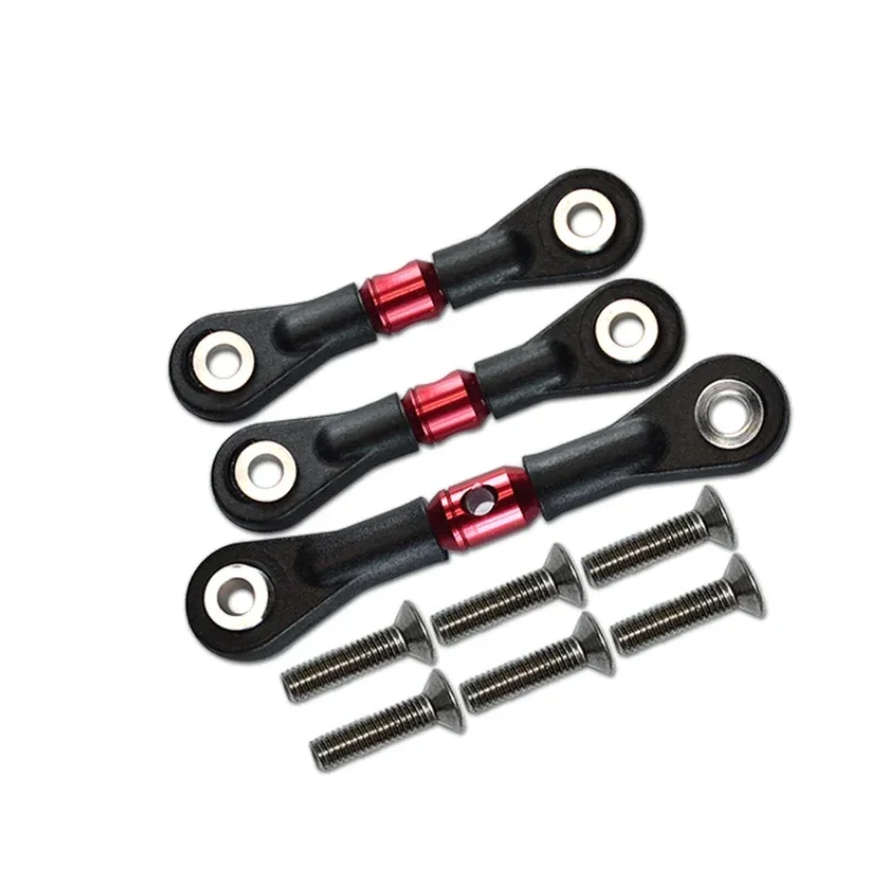 3pcs Alloy Adjustable Tie Rod Tie Links Steering Rods For 1/10 TAMIYA TT02 TT02T TT01 TT01E TT01D RC Crawler Car Parts 