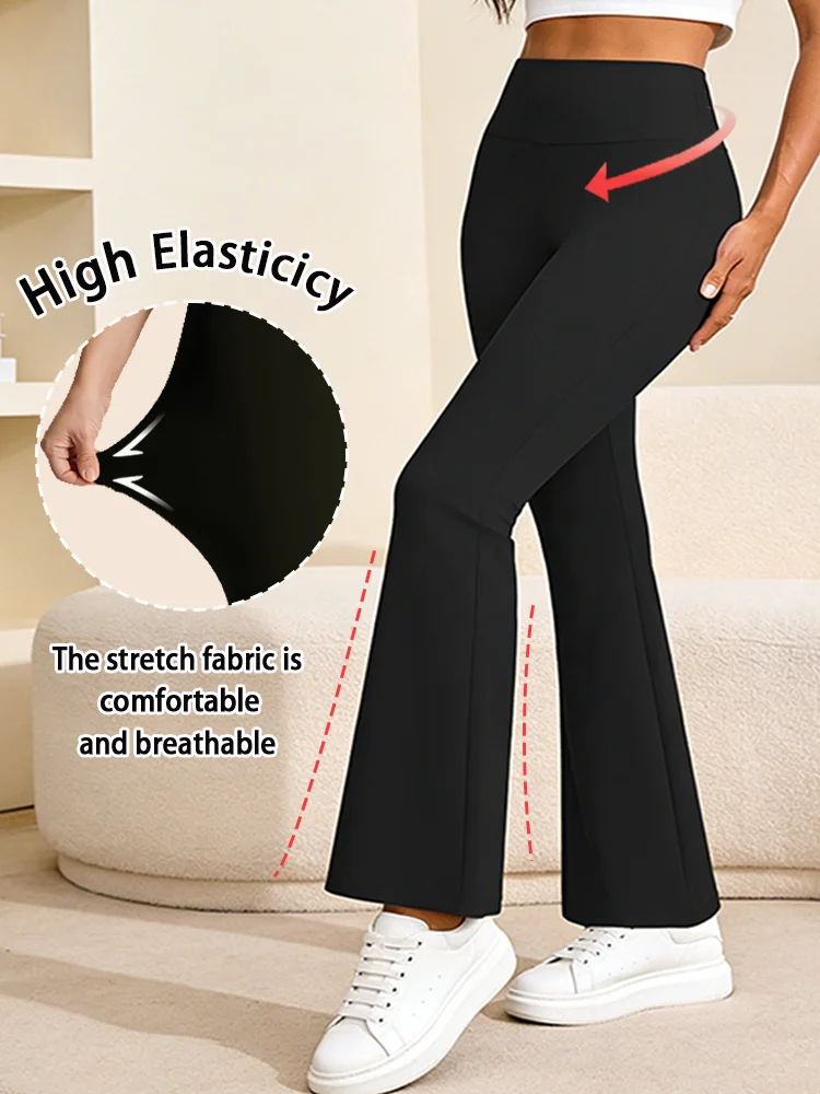Frühlings- und Sommerkleidung für den Alltag, sportliche, hochelastische Yogahosen für Damen, Retro-Schlaghosen, Fitness- und Sport-Freizeitkleidung