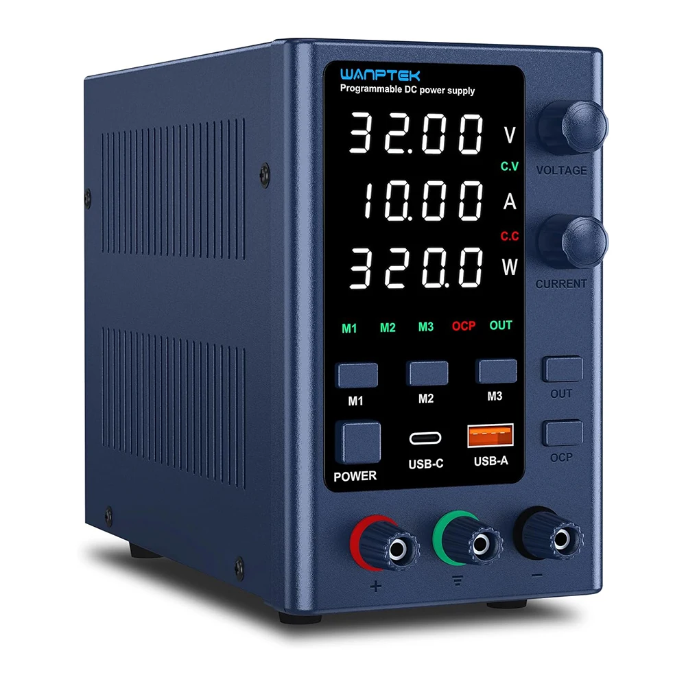 

Laboratory power supply 32V 10A adjustable DC power supply with three sets of data storage With USB and Type-C fast charging