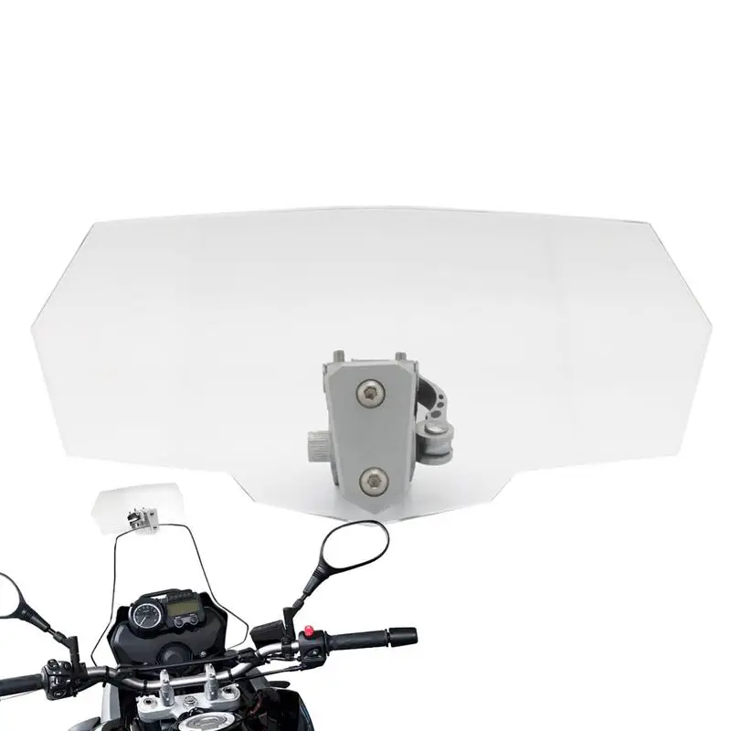 Motorbike Wind Deflector Adjustable Clip On Motorcycle Wind Deflector Windscreen Extender Spoiler Transparent Heightened