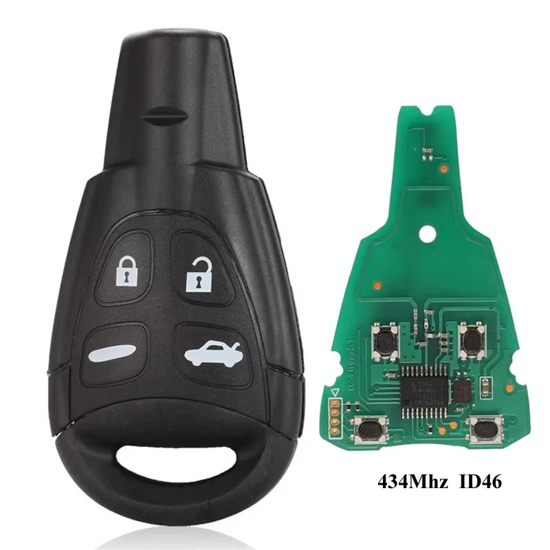 

LTQSAAM433TX 433MHz 434MHz ID46 Smart Remote Key for SAAB 9-3 9-5 2003-2011 4 Button Replacement Control Keyless Entry Fob