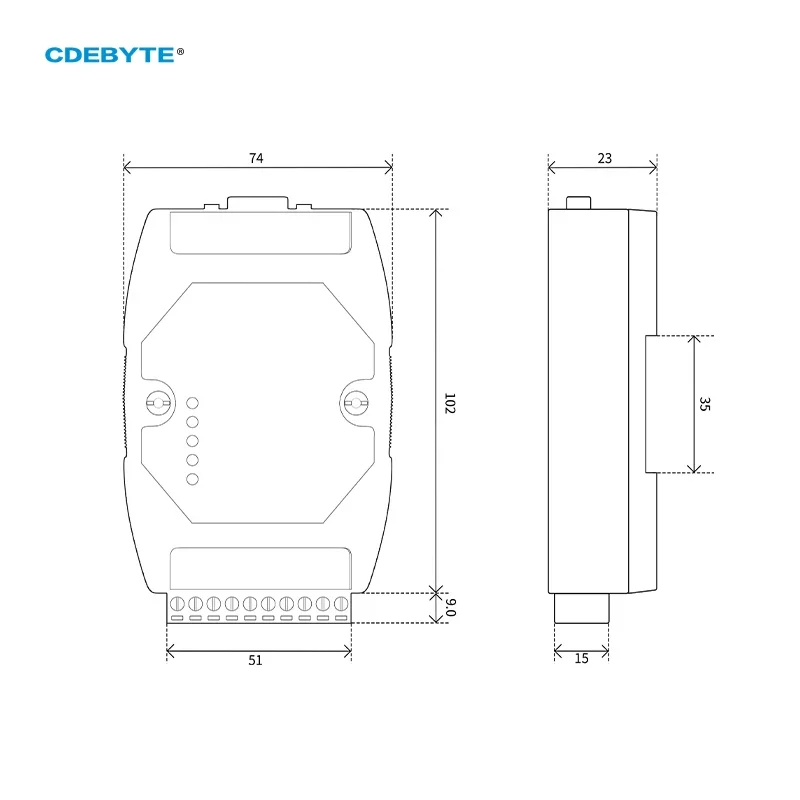 Imagem -03 - Cdebyte Pode para Rs485 Rs232 Rs422 Pode para Conversor de Protocolo Serial Ecan401s dc 8v28v Construir em Verdog Ampla Faixa de Taxa de Transmissão