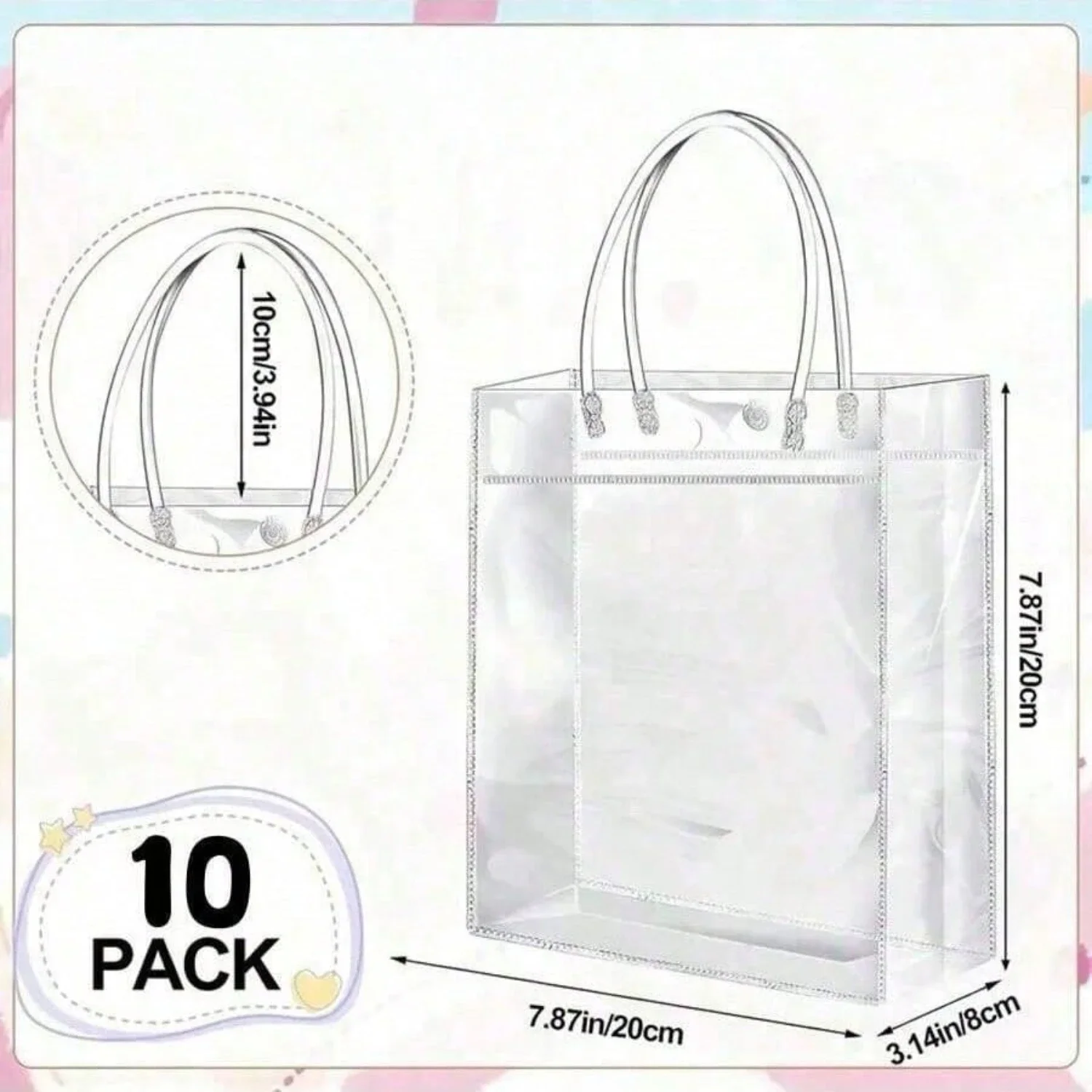 Durable, Stylish, and Convenient Transparent Reusable Eco-Friendly Plastic Gift Bags - The Perfect Chic Packaging Solution for W