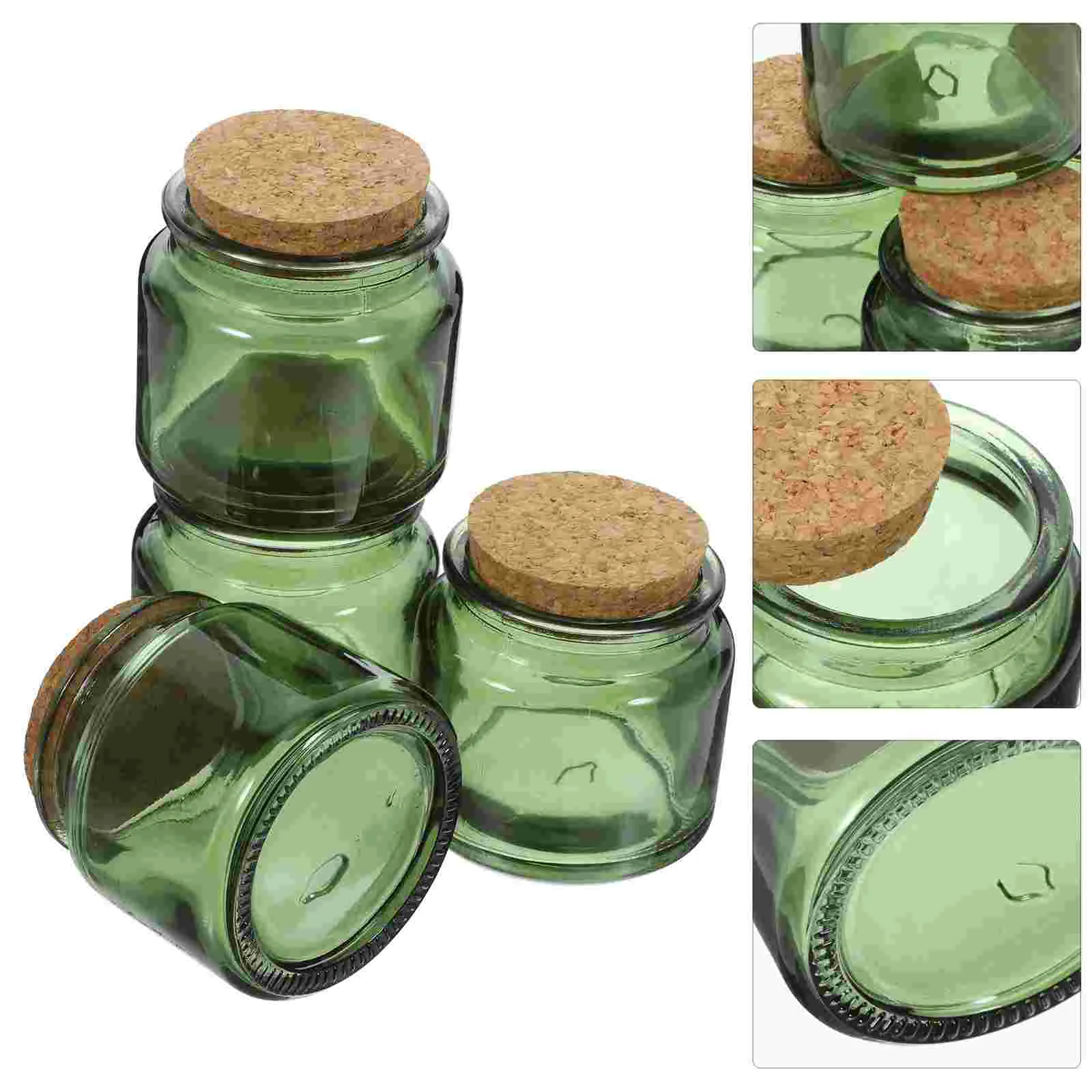 

Glass Scented Cup Household Holder Cork Jar Bottle Table Centerpieces Tealight Desktop Soy Wax Empty