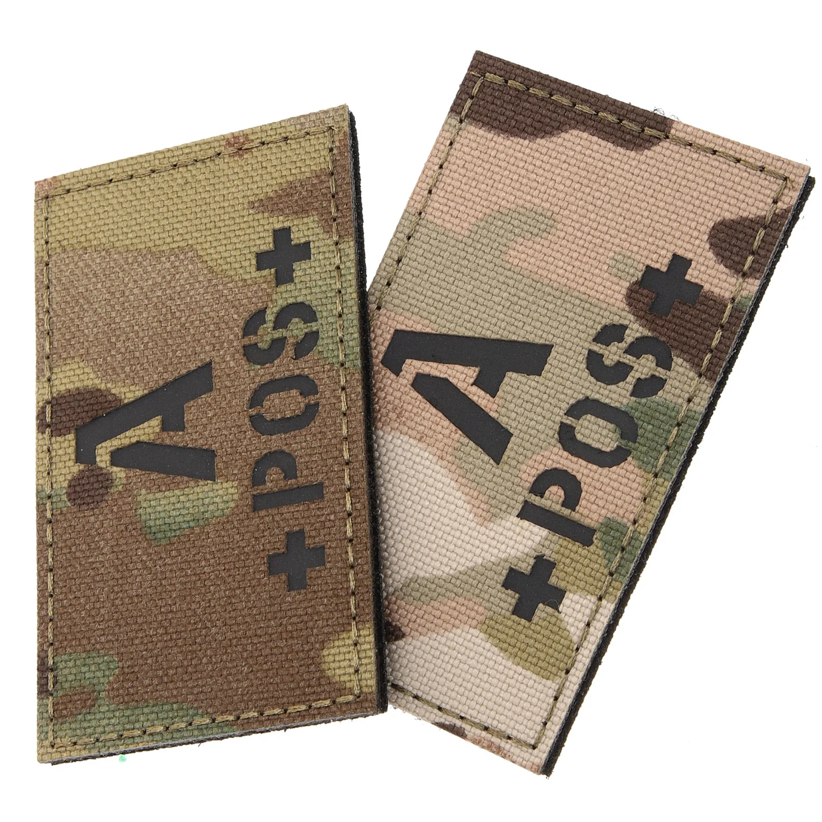 

2pcs Reflective Type Patch Camouflage Blood Type Patch IR Hook Loop Armb for Uniforms Jackets