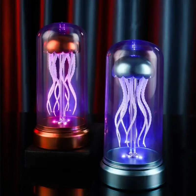 Mechanical Jellyfish Horn Bluetooth Speaker Music Box Luminous Ambiance Light Desktop Lamp Ornaments Colorful Lights Subwoofer