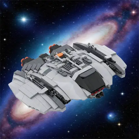 Blocs de construction MOC Cylon Raider, navire d'attaque inspiré de BSG avec œil rouge, modèle de guerre spatiale pour les collectionneurs de science-fiction