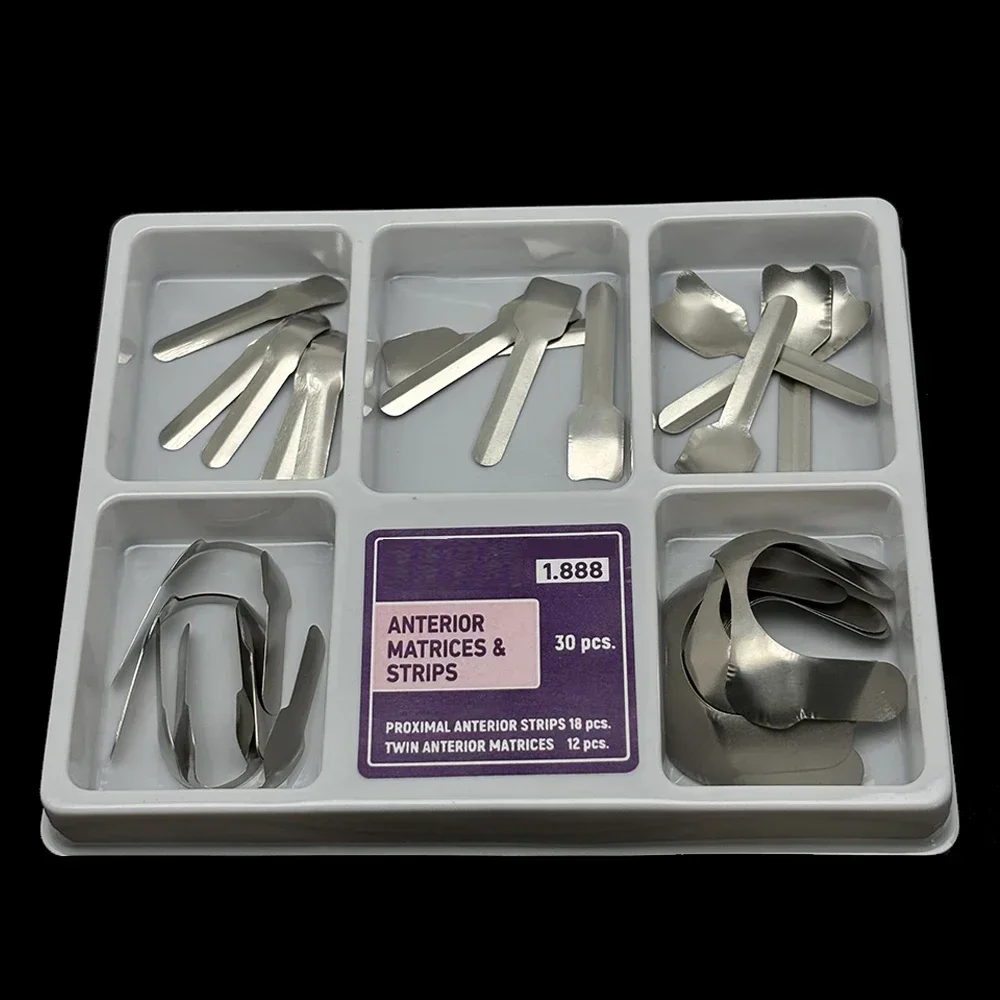 

Dental Anterior Matrices System Kit Wedges Holder, Proximal Strips & Contoured Matrix Band Ring