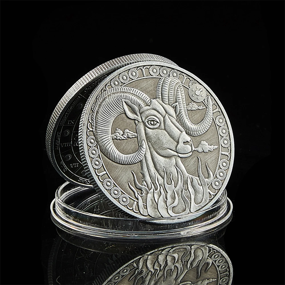 12 Astrology Constellation Aries Token Ancient Euro Astrology Commemorative Metal Coin