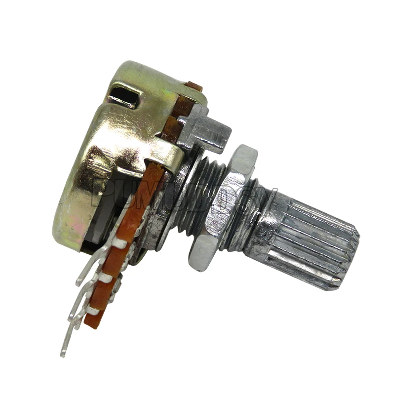 5PCS WH148 B1K B2K B5K B10K B20K B50K B100K B500K 3Pin 15mm Shaft Amplifier Dual Stereo Potentiometer 1K 2K 5K 10K 50K 100K 500K