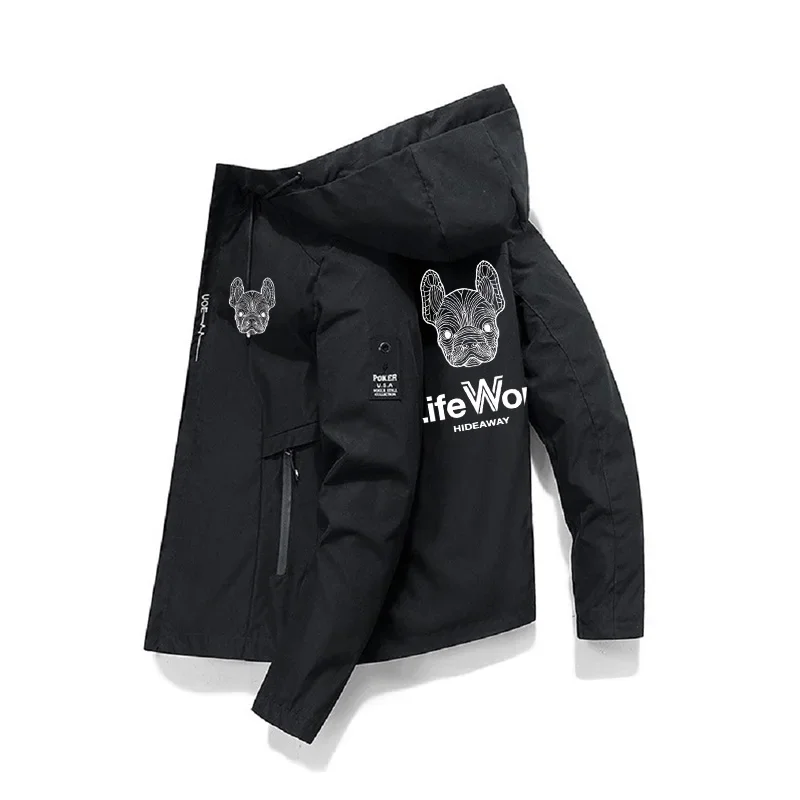 2026 Neue Herren Frühling Herbst Streetwear Kapuzenjacke Lässiger Reißverschlussmantel Lockerer Mantel Outdoor Wandern Jogging Activewear Windbreaker ﻿ – Detail 6
