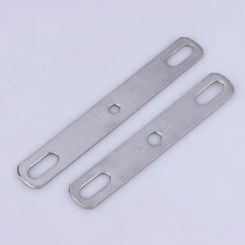 1Pc 304 Stainless Steel Thickened Double Hole Straight Flat Gasket - Bolt Fastening Blocking Plate Hardware Accessory