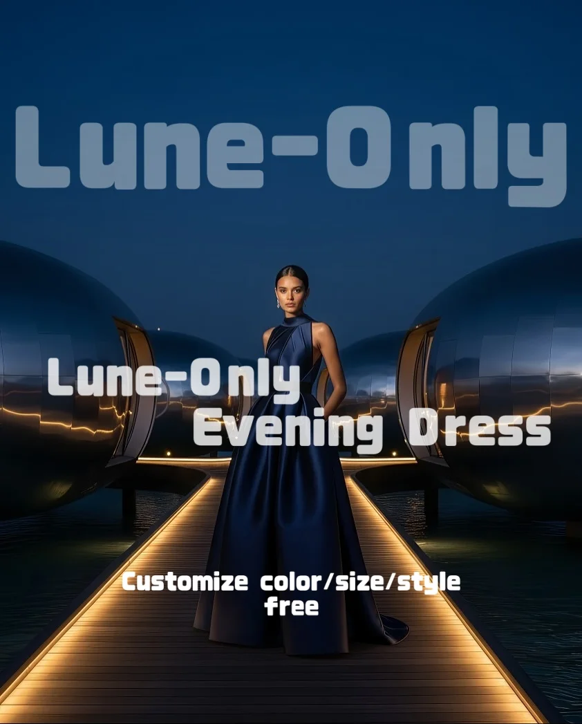 カスタマイズされたエレガントなダークブルーサテン女性のイブニングドレスフォーマルな機会のためのノースリーブバックレスウエディングドレスパーティードレス