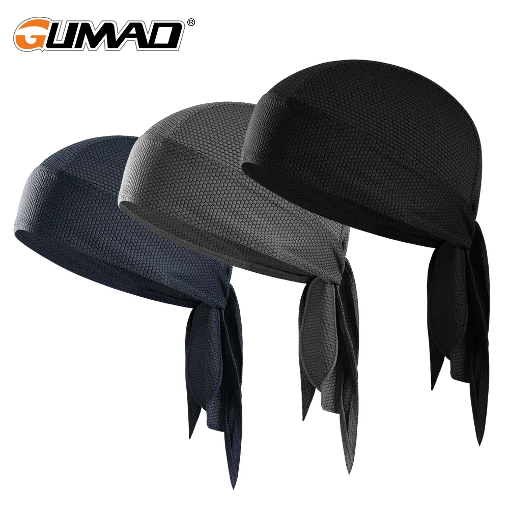 Szybkoschnąca chustka Doo Rags czapki letnia oddychająca jazda na rowerze sport bieganie kask wkładka czapki Durags kapelusz piracki opaska na głowę mężczyźni