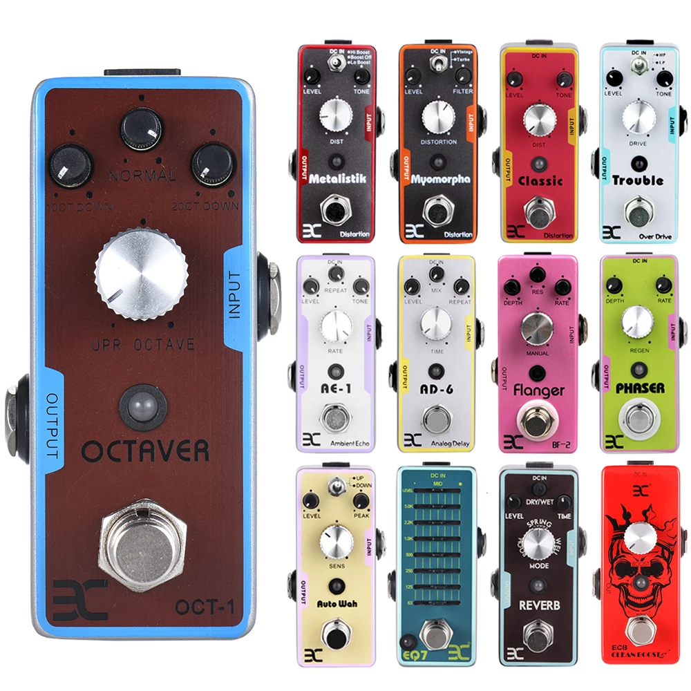 Pedal de efecto de guitarra ENO Octave/EQ de 7 bandas/Auto Wah/Chorus/Reverberación/Distorción/Delay/Overdrive/Tremolo/Fuzz/Flanger/Phaser/Tremolo