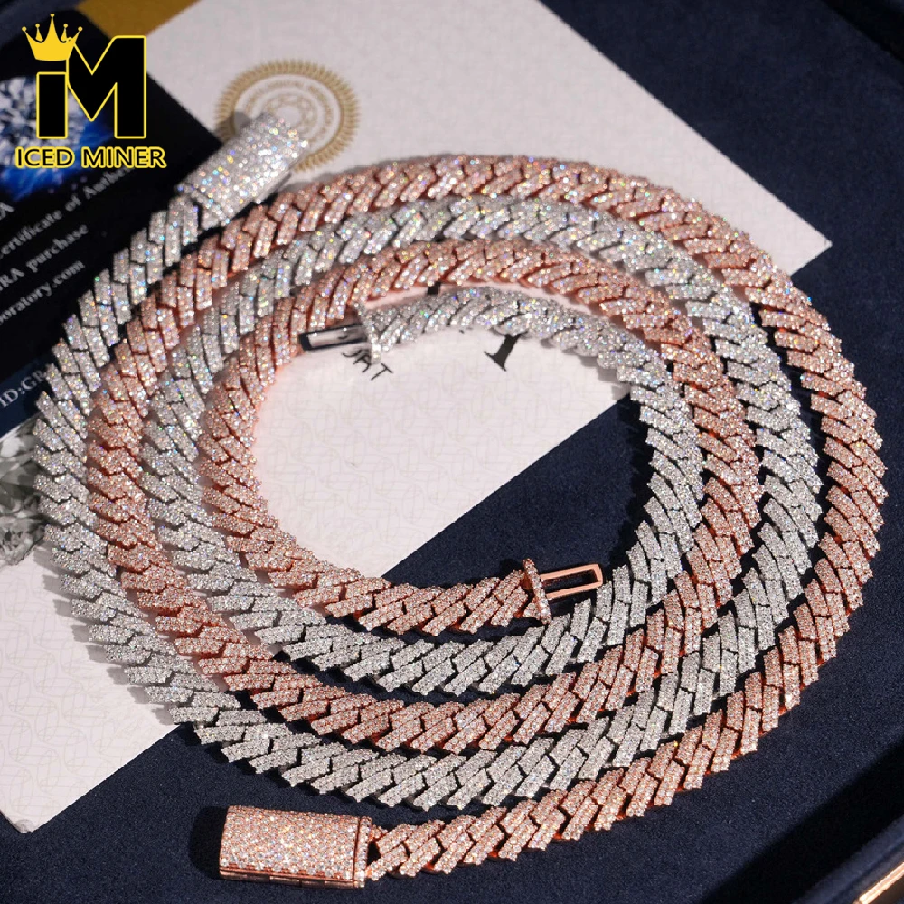 

Icedminer 8mm Diamond Moissanite Cuban Link Chain Iced Out Necklace For Men Women S925 Silver Choker Pass Tester Hip Hop Jewelry