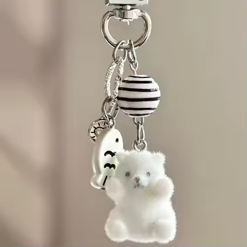 Fluffy Alpaca Elk Capybara Animal Keychains Resin Cartoon Lovely Funny Garlic Goose 3D Doll Pendant Bag Box Car Key Ring Jewelry - Image 46
