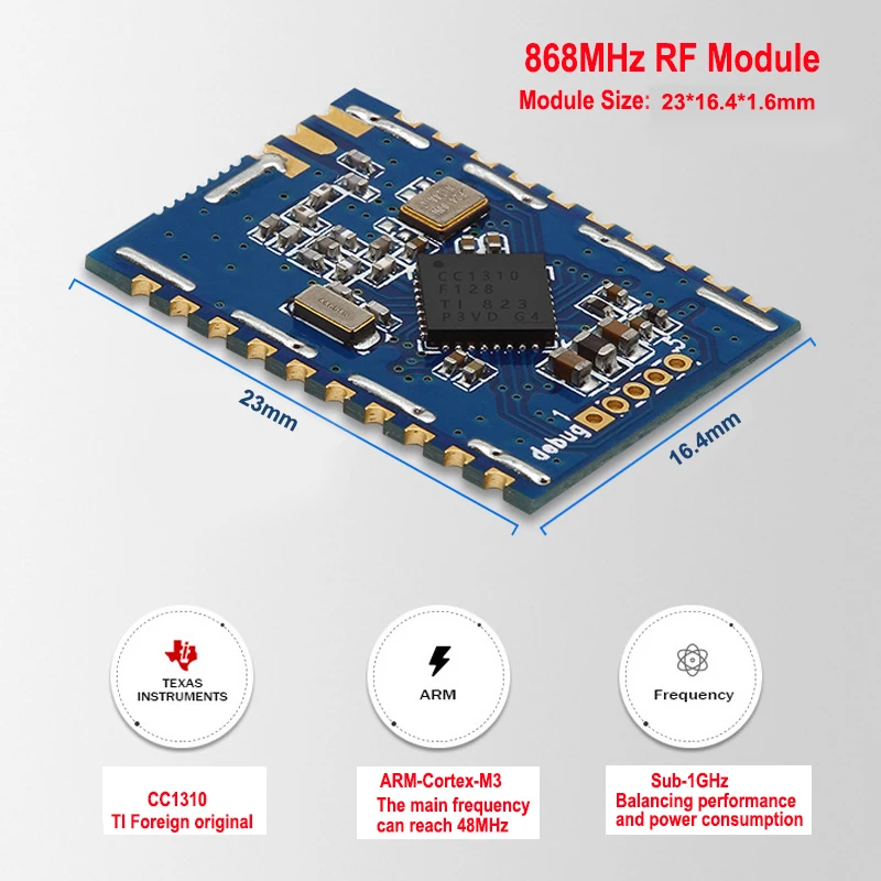 GWS 2 pcs TI CC1310 Long-Distance 868mhz RF Module Communication Receiver Transmitter SPI IOT 868MHz