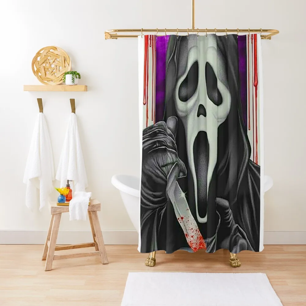 

Spooky Face in the NIGHT-nightmare Shower Curtain Bathroom Fabric Bathroom Box Shower Bath Curtain