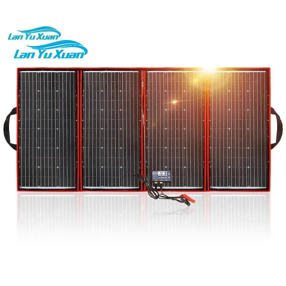 300W 12V/18V Painel solar portátil dobrável flexível monocristalino de alta eficiência para Powerbank/caravana de acampamento/barco/carro