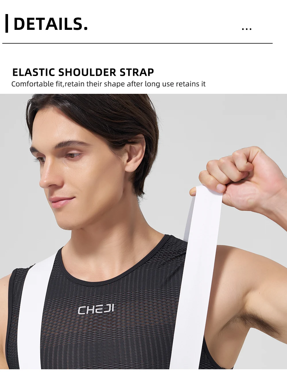Cheji Herren-Radlerhose mit Trägern – Detail 27