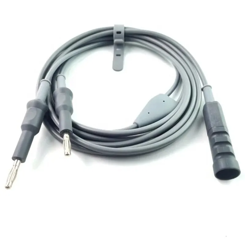 Universal Reusable Grey 3m European Bipolar Electrosurgical Cable 200A Maximum Output Valleylabs Silicone Medical Consumables