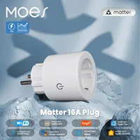 MOES Tuya Smart Matter Plug WiFi Socket 16A Outlet Power Monitor Remote Control Support Apple Home Google Home Alexa Smartthings