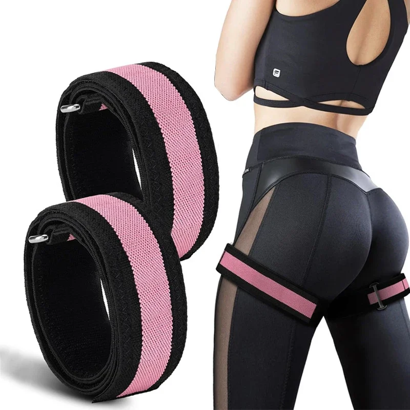 

1pair Thigh Strap Adult Elastic BFR Blood Flow Resistance Compression Bandage Buckle Fitness Restriction Training Strap
