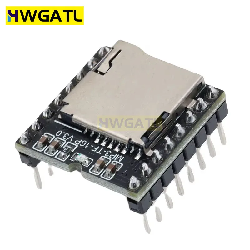 HWGATL DFPlayer Mini MP3 Player Module V3.0 16P TF Card U Disk DF Player Audio Voice Module Board