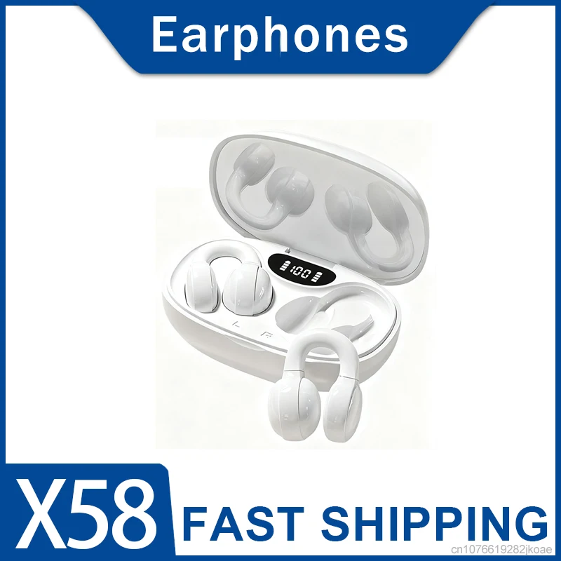 X58 قرط كبس سماعة لاسلكية تعمل بالبلوتوث سماعات TWS الرياضة الدراجات سماعة ENC الحد من الضوضاء HiFi ستيريو سماعات أذن مفتوحة الاستعداد الطويل
