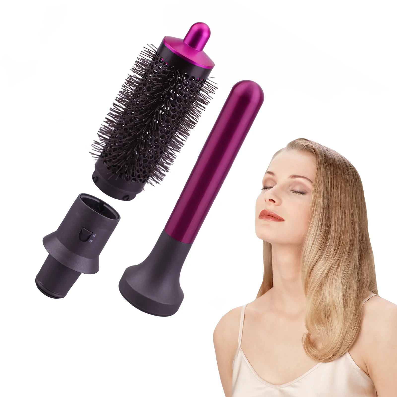 

Подходит для фена Dyson. Многофункциональный адаптер двойного назначения с круглой щеткой и сменной ручкой. Многоцелевой.